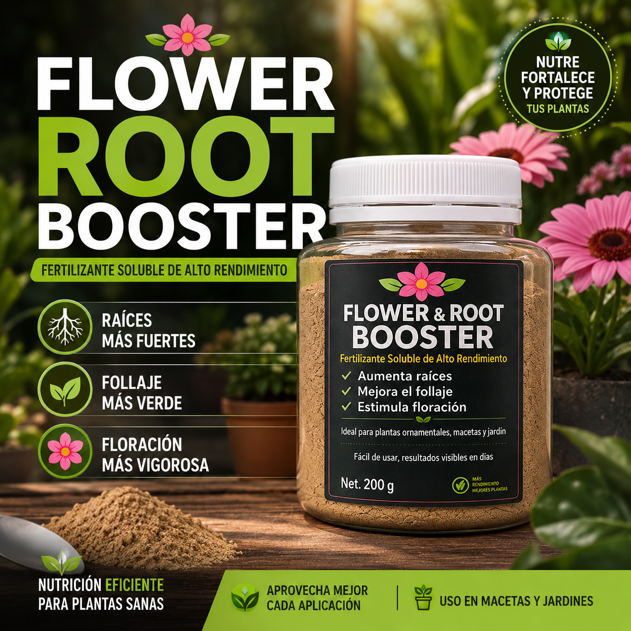 Nutrición Vegetal Premium – Impulsa el crecimiento – Más color en cada rincón